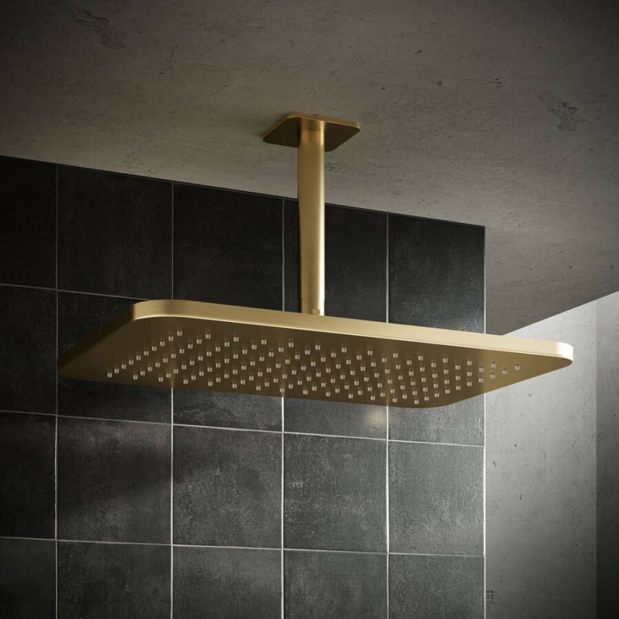 Hotbath Gal GL106BBP hoofddouche rechthoek 27 x 40 cm Geborsteld messing PVD