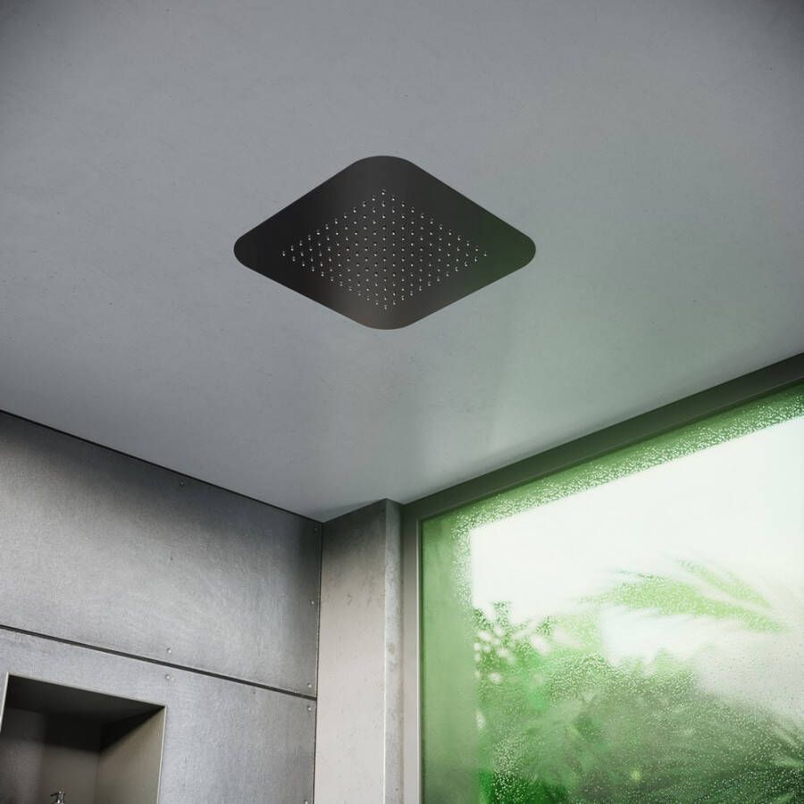 Hotbath Gal M147BGP inbouw hoofddouche 42 x 42 cm Geborsteld gunmetal PVD - Foto 2