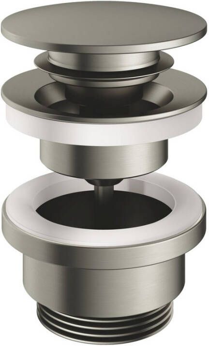 Hotbath Clickwaste Gal Afvoerplug met Schroef Rond Geborsteld Nikkel PVD