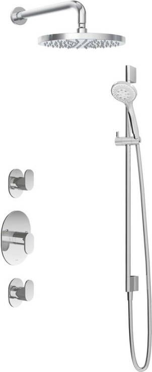 Hotbath IBS 1 Get Together inbouw doucheset Buddy chroom met ronde 3 standen handdouche 25cm hoofddouche met plafondbuis 15cm zonder glijstang - Foto 3