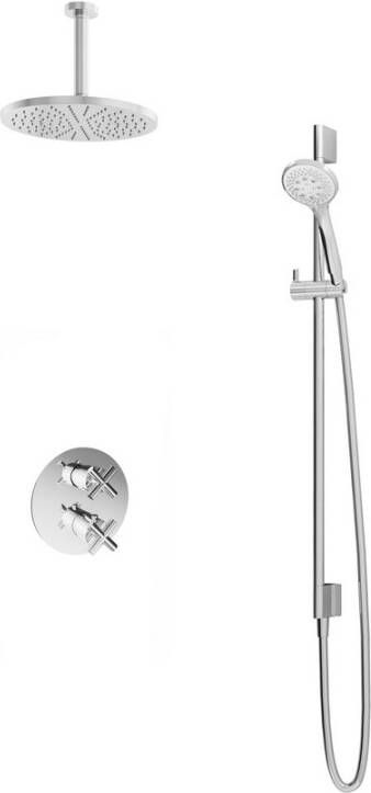 Hotbath IBS 1A Get Together inbouw doucheset Buddy chroom met ronde 3 standen handdouche 20cm hoofddouche met plafondbuis 15cm zonder glijstang - Foto 4