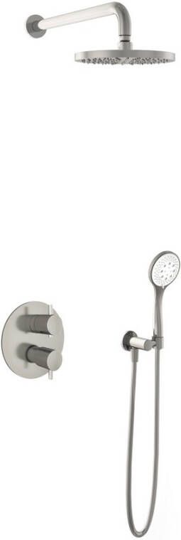 Hotbath Get together IBS2RA Regendoucheset inbouw 35cm wandarm 20cm ronde hoofddouche 3 standen handdouche geborsteld nikkel IBS2RAGN1