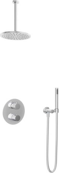 Hotbath IBS 1A Get Together inbouw doucheset Buddy chroom met staafhanddouche 25cm hoofddouche met plafondbuis 30cm zonder glijstang