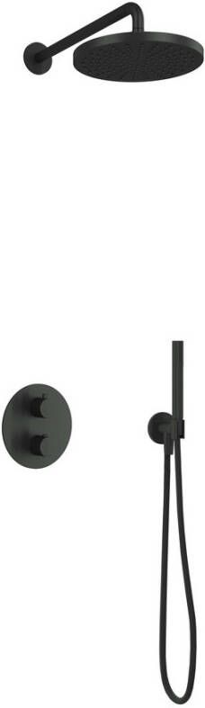 Hotbath Cobber IBS 20A inbouw doucheset chroom met staafhanddouche 30cm hoofddouche met wandarm wandsteun met uitlaat