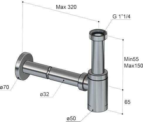 Hotbath Fontein Sifon Cobber Rond Geborsteld Koper Living Colours - Foto 3