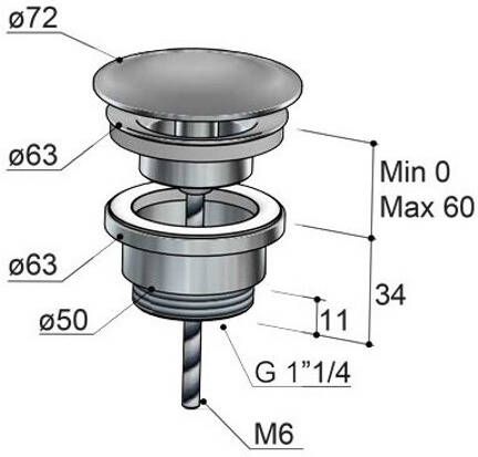 Hotbath Afvoerplug Cobber Always-Open met Schroef Rond Geborsteld Koper PVD - Foto 3