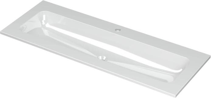 Ink Aspekt wastafel porselein centraal met 1 kraangat glans wit 120x45x1 5cm (bxdxh)