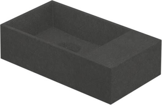 INK Contra fontein vierkant zonder kraangat met aflegplateau rechts 40 x 22 x 10 cm quartz grijs