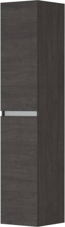 INK Badkamerkast 35x35x169cm 2 deuren l s en rechtsdraaiend greeploos aluminium keerlijst MFC Oergrijs 1108005