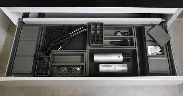 INK lade-indeling bestaande uit 1x model S en 1x model M lade-verdeling inclusief 2 anti-slipmatten 4cm antraciet