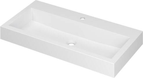 INK Momento wastafel 90x45x9cm 1 wasbak 1 kraangat polystone wit mat 3421321