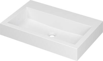INK Momento wastafel 70x45x9cm 1 wasbak 0 kraangaten polystone wit mat 3421310