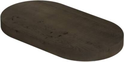 INK Play 3 fontein planchet met blinde bevestiging links en rechts afgerond in echt hout fineer 40x22x3 2cm ash grey