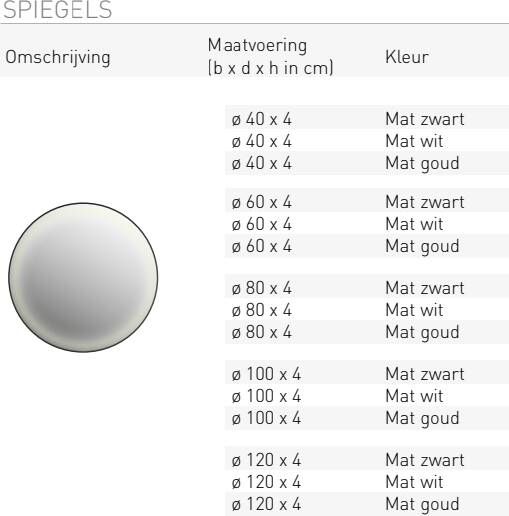 Ink SP24 Spiegel 80x4x80cm LED onder en boven colour changing dimbaar Spiegelverwarming rond in stalen kader aluminium Mat goud 8409322