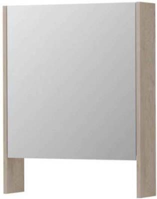 INK SPK3 spiegelkast met 1 dubbel gespiegelde deur open planchet stopcontact en schakelaar 60 x 14 x 74 cm mat wit