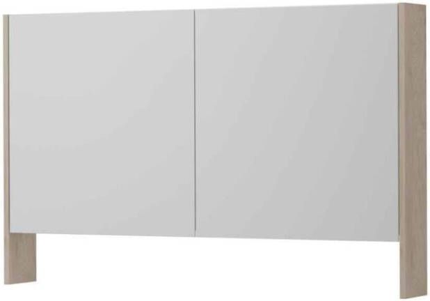 INK SPK3 spiegelkast met 2 dubbel gespiegelde deuren open planchet stopcontact en schakelaar 120 x 14 x 74 cm hoogglans wit