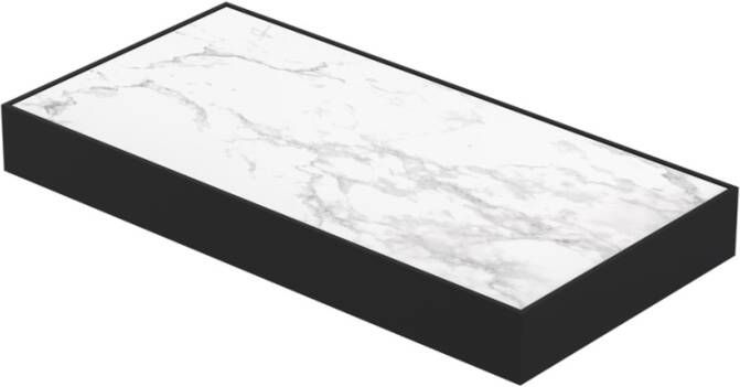 INK Tilo Versus tegelframe van gepoedercoat staal incl. watervaste constructieplaat met tegel 36x4x18 cm mat wit mat wit marmer