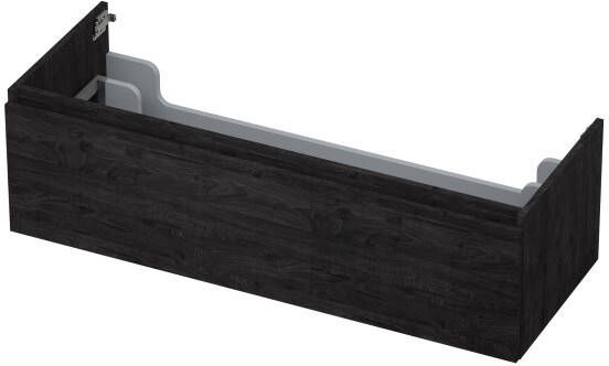 INK Wastafelonderkast 120x45x35cm 1 lade greeploos houten keerlijst MFC Houtskool eiken 1257558