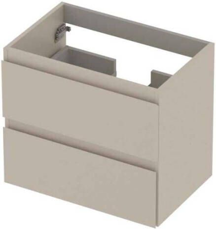 INK Wastafelonderkast 60x40x52cm 2 lades greeploos MDF lak Mat kasjmier grijs 1241008