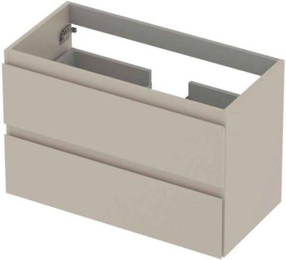 INK Wastafelonderkast 80x40x52cm 2 lades greeploos MDF lak Mat kasjmier grijs 1241018