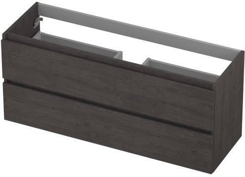 INK Wastafelonderkast 120x40x52cm 2 lades greeploos houten keerlijst MFC Oergrijs 1257036