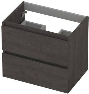 INK Wastafelonderkast 60x40x52cm 2 lades greeploos houten keerlijst MFC Oergrijs 1257006