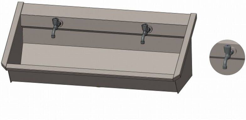 Intersan Sanilav wasgoot 120cm met 2 kranen inox 304 102M2