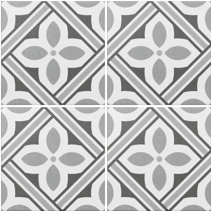 Kerabo Atenea keramische decortegel 20 x 20 cm gray