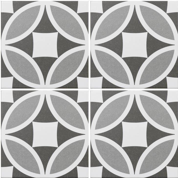 Kerabo Olympia keramische decortegel 20 x 20 cm gray