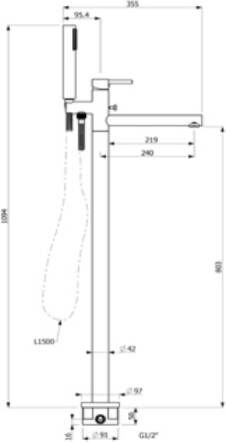 Plieger Badmengkraan Vrijstaand Napoli Met Handdouche Inclusief Inbouwdeel En Douchegarnituur Zwart - Foto 3