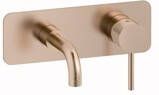 Plieger Roma 2-gats toilet wandkraan met korte uitloop gebosteld rose goud ID208R BRUSHED ROSE - Foto 1