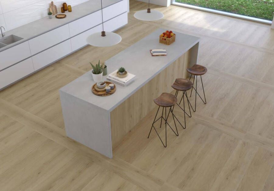 STN Cerámica Versat keramische houtlook vloertegel gerectificeerd 30 x 150 cm haya