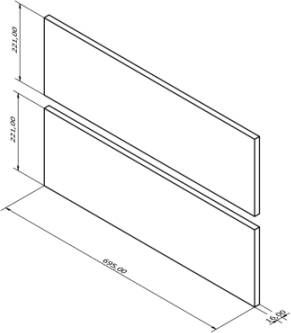 Beaux Montpellier frontenset zonder greep 70x22 eiken - Foto 1