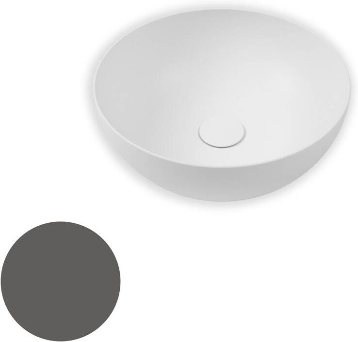 Blinq Couleur opzetwastafel rond 40cm rond antraciet