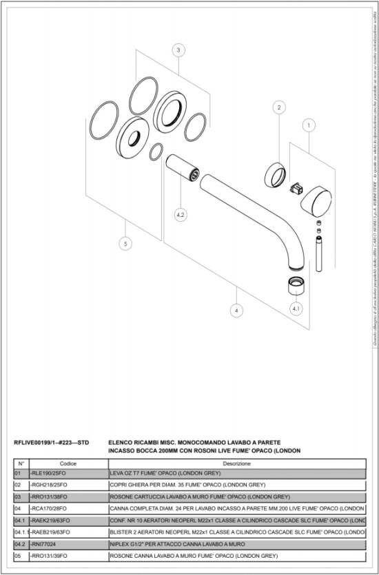 Royal Plaza Seto wastafelkraan inbouw 20cm uitloop RVS 86215