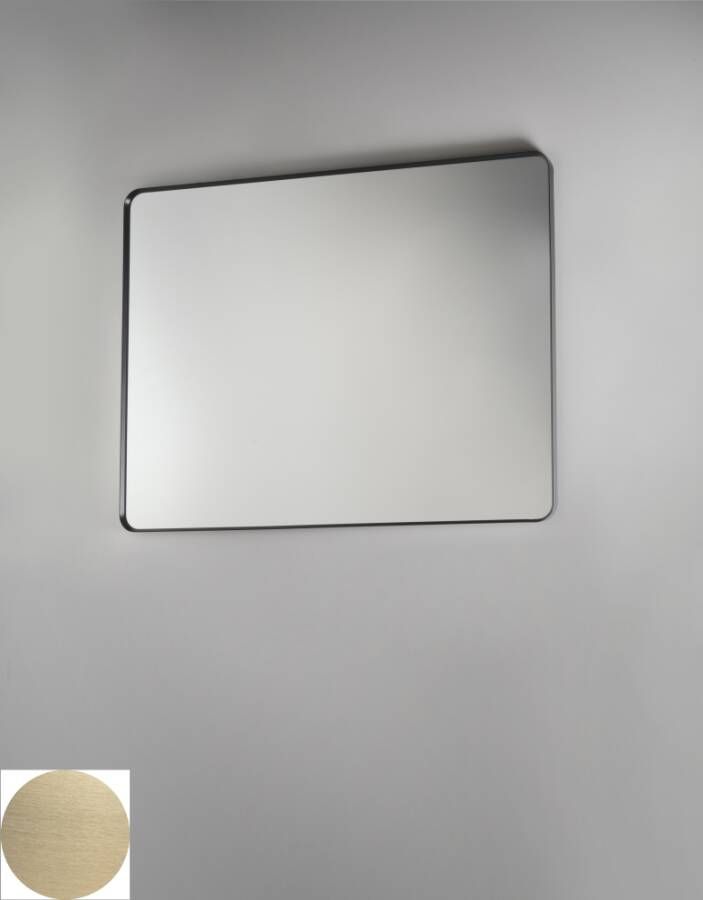 Royal Plaza Intent spiegel rechthoekig ronde hoeken 80x80 mat goud
