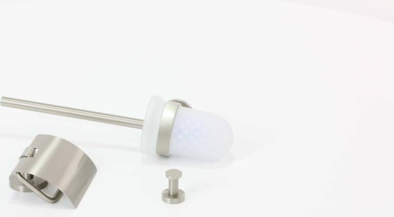Sub 156 toiletset met handdoekhaak toiletrolhouder toiletborstelhouder met borstel geborsteld messing - Foto 2