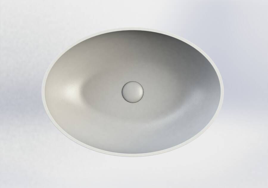 Royal Plaza Cinea opzetwastafel 57x40 5cm z kraangat z overl. mat wit