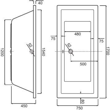 Royal Plaza Situla bad 180x80cm wit 25165 - Foto 3
