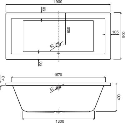 Royal Plaza Situla bad 180x80cm wit 25165 - Foto 2