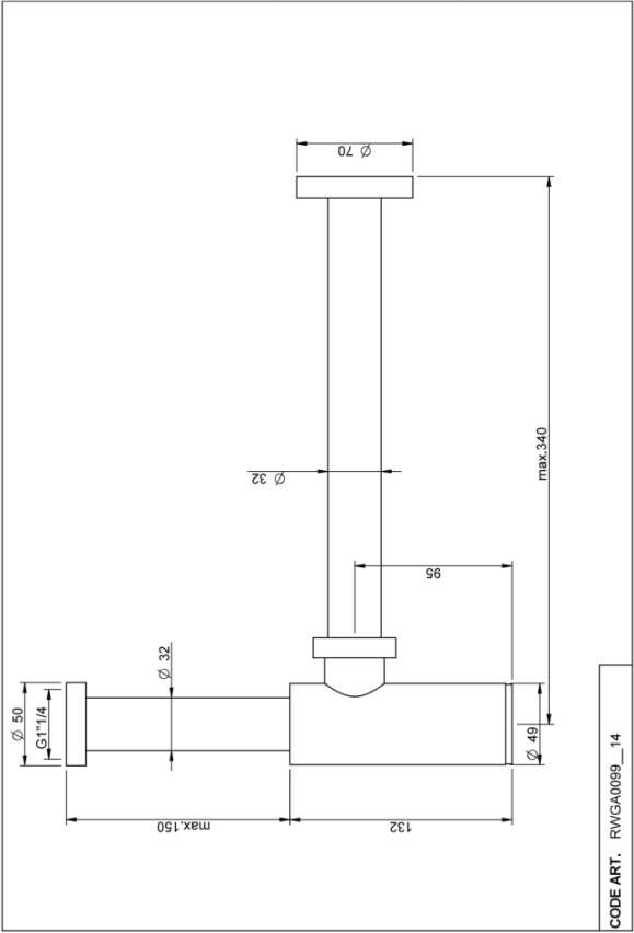 Royal Plaza Thetis design bekersifon 1.1 4" mat wit