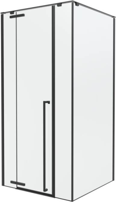 Sub 64 draaideur met 2 vaste panelen 140 x 200 cm mat zwart