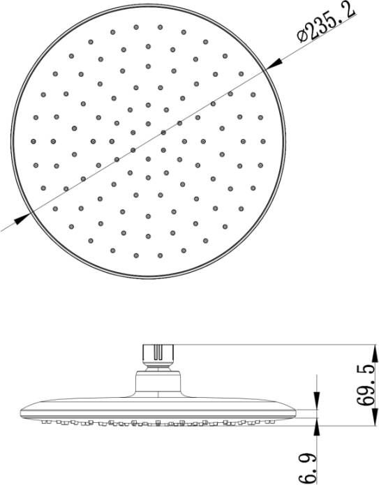 Sub Alterna Be fresh round hoofddouche 23cm rain chroom