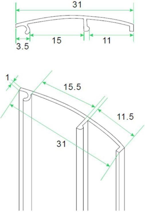 Xellanz afdekstrip wandprofiel 200 cm economy model aluminium chroom - Foto 1