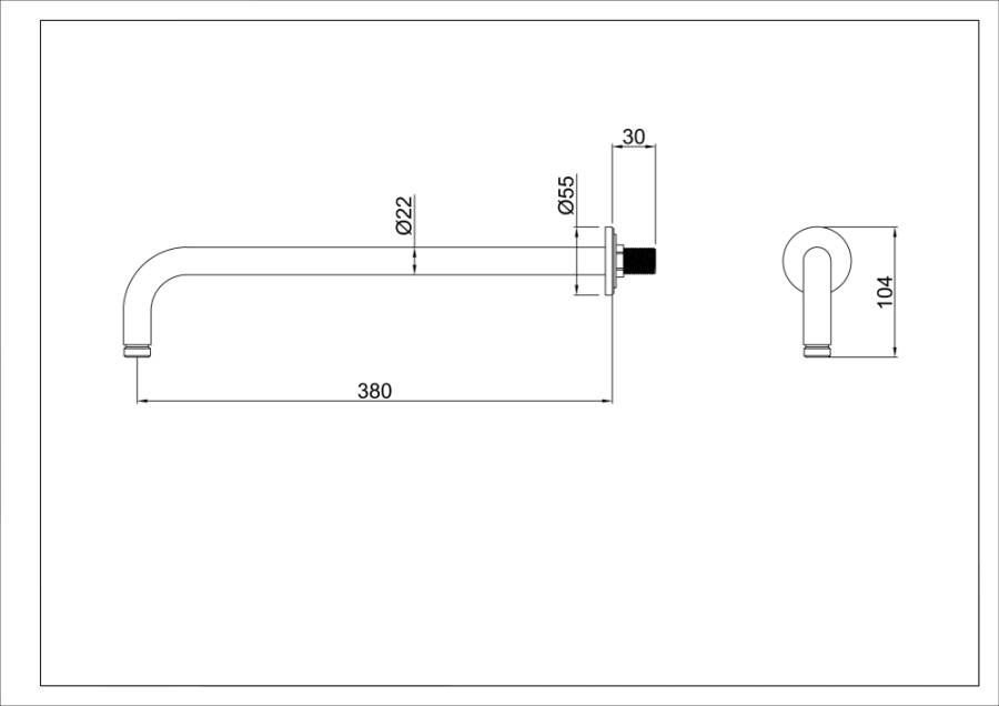 Wiesbaden Xellanz Wiesbaden Nala douchearm rond muurbevestiging 38 cm chroom