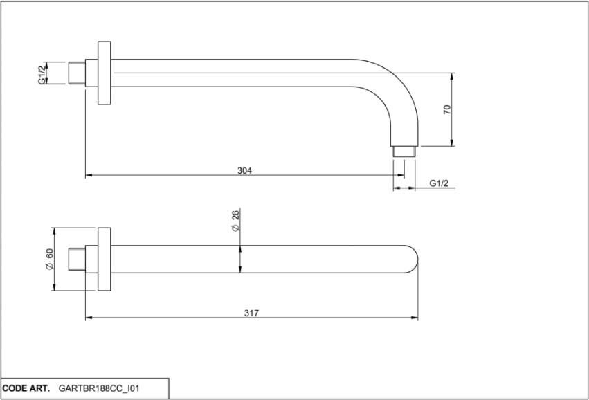 VT Wonen baden Solid douchearm 30 cm charcoal charcoal