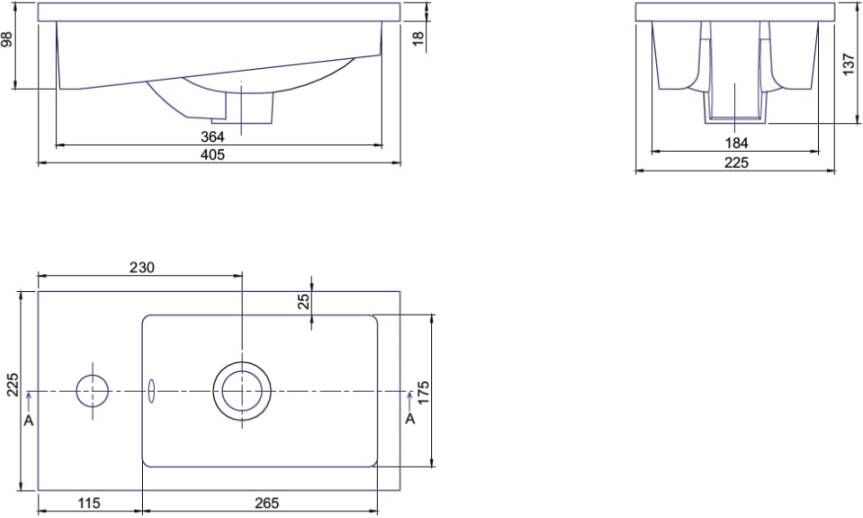 Beaux Marseille fonteinmeubel met fontein en deur rechts 40cm mat wit - Foto 2