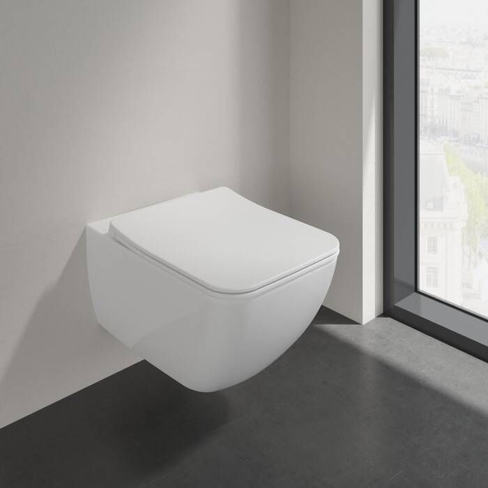 Villeroy & Boch Venticello Combi-Pack met Rimless hangend diepspoel toilet Ceramicplus en toiletzitting met QuickRelease en Softclose 37 5 x 56 cm