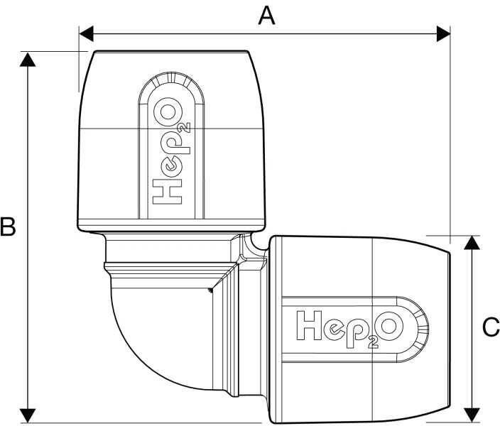 Wavin insteekkoppeling 2 aansluiting Hep2O kunststof knie aansluiting 1 steek - Foto 1
