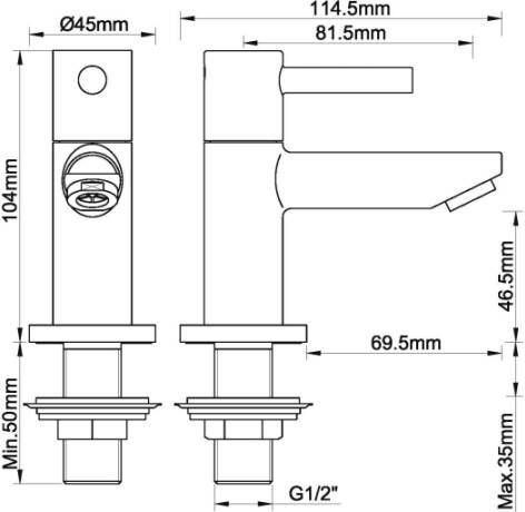 Wiesbaden Amador fonteinkraan Kiwa 1 2&apos;&apos; gunmetal 22.7701 - Foto 2